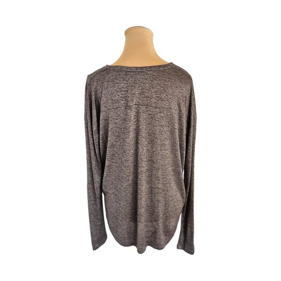 Vince Grey Speckled Long Sleeve Lightweight Top Sz M - Picture 5 of 9
